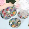 4pcs DIY Diamond Painting Acrylic Coaster Flower Waterproof Cup Coaster、[Everydayedeals]