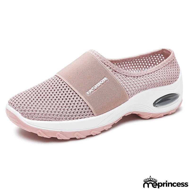 Slip-On Style Open Mesh Upper Rocker Bottom Durable Lightweight Shoes