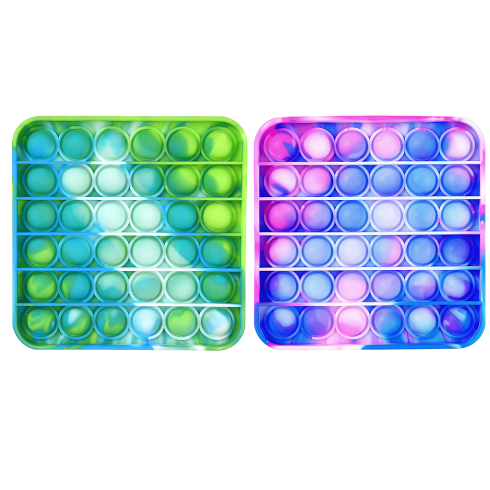 

Square Tie Dye Autism Push Bubble Sensory Squeeze Decompression Puzzle Toy, Green, 501 Original