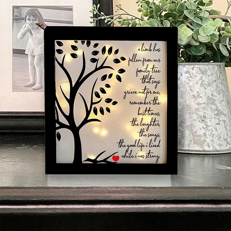 Tree of Life Frame A Limb Has Fallen Lighted Shadow Box Memorial Gifts