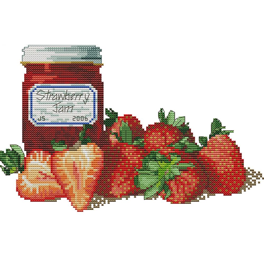 

Strawberry Jam - 14CT Stamped Cross Stitch - 32*20cm, 501 Original