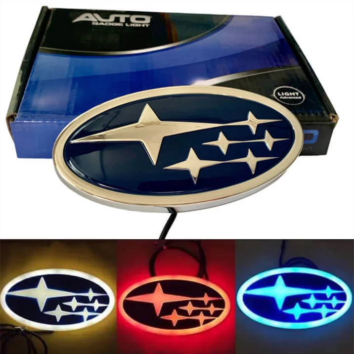 4D Light Up Subaru Emblem LED Car Tail Logo For Forester Legacy Impreza Outback Tribeca XV