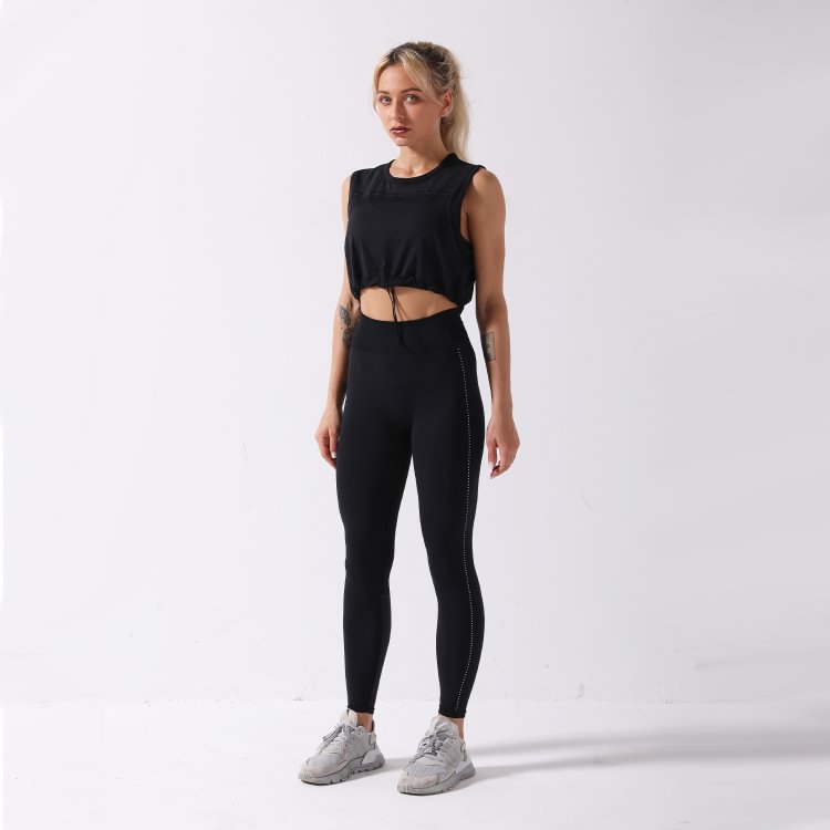 Two piece new seamless Yoga suit sleeveless top - Shop Trendy Women's Fashion | TeeYours