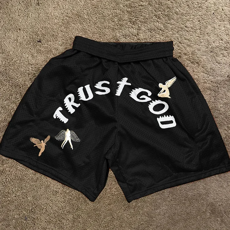 Sopula Trust God Cross Print Mesh Shorts