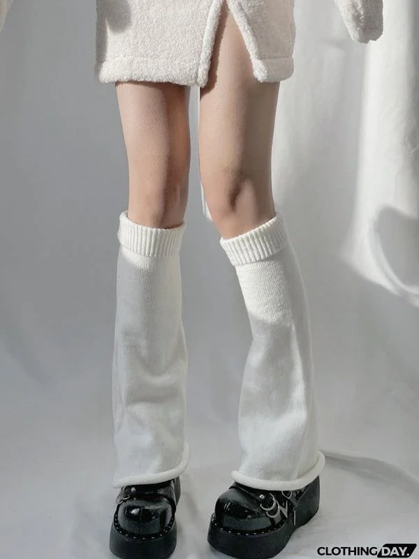 Leisure Fashion Knitting Solid Color Flared Leg Warmers Accessories