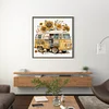Diamond Painting -DIY Round Drill Sunflower Bus