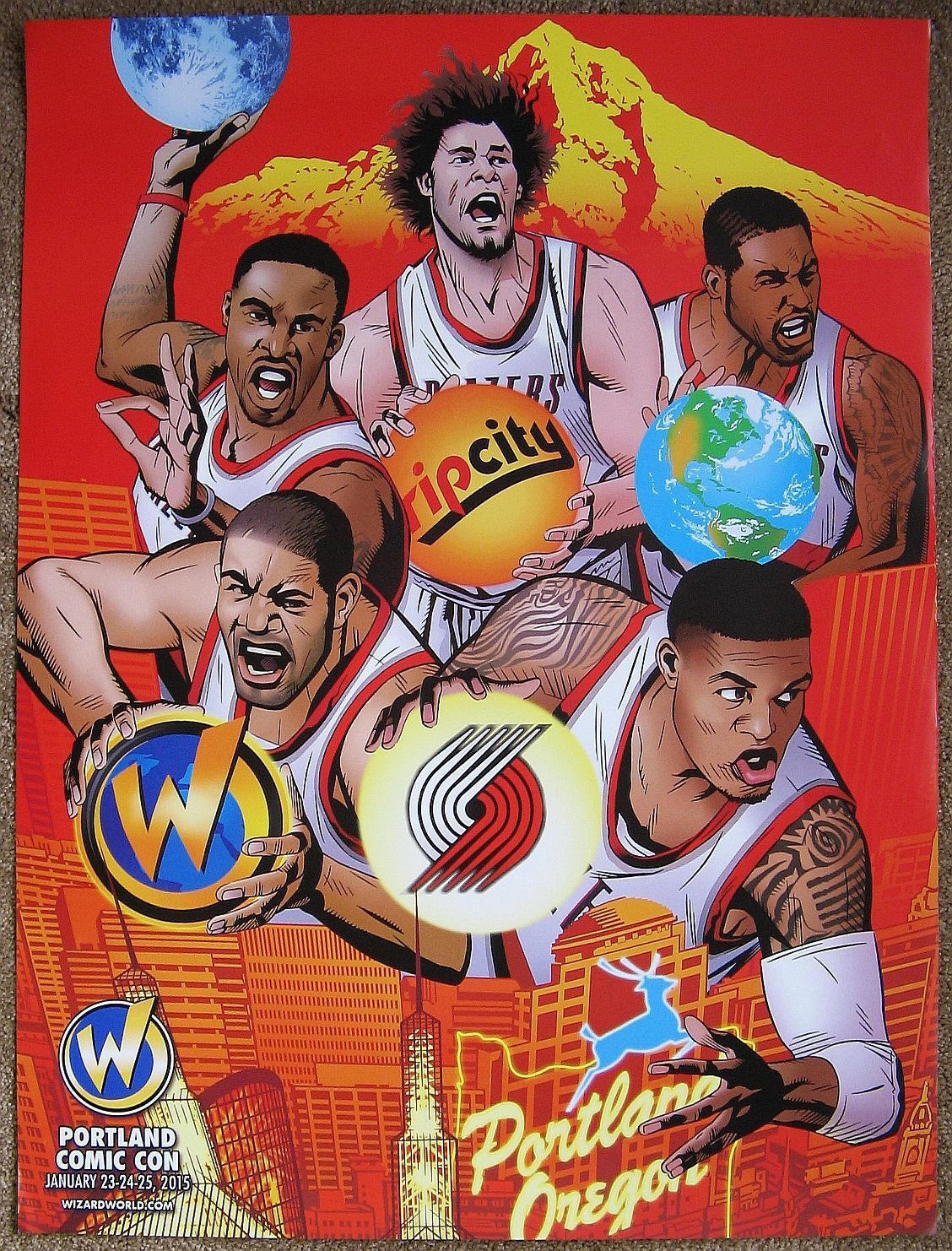 COMIC CON Portland Trailblazers POSTER 2015 Lillard STARTERS GameHandout Blazers