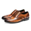 Mens Vintage Leather Brogue Oxford Shoes