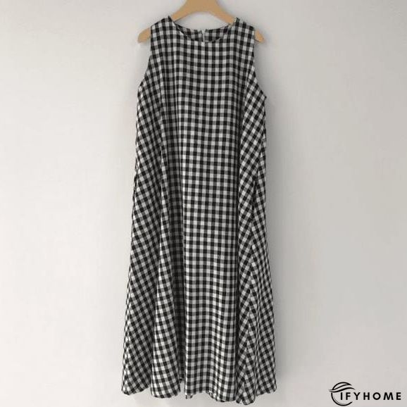 Black Casual Sleeveless Weaving Dress | IFYHOME