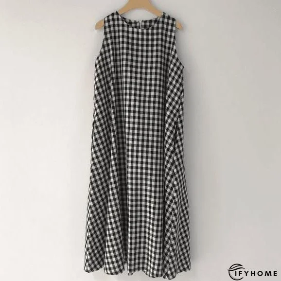Black Casual Sleeveless Weaving Dress | IFYHOME
