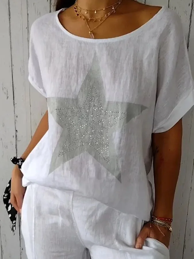 Women's Casual Star Pattern Loose Top