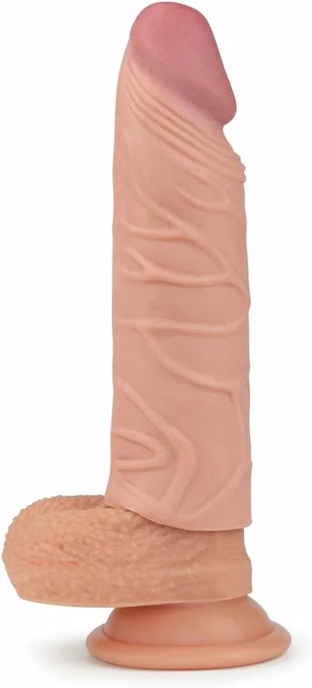 1 Extra Inch Penis Sleeve Extender, Reusable Condom, Increase 30% Girth, 6.8 inch (Flesh)