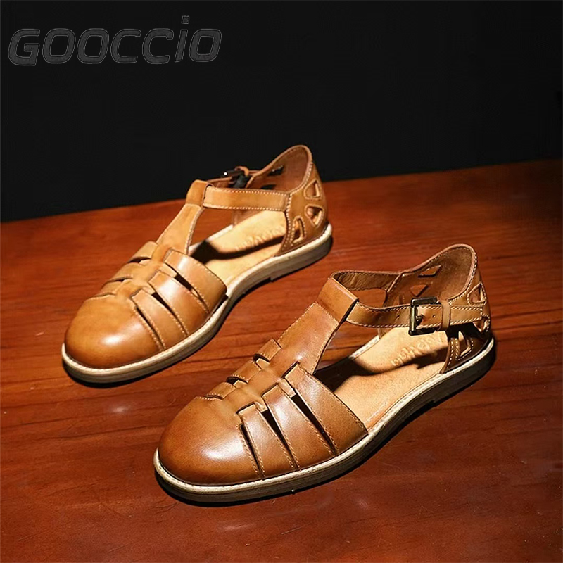 VM181 Top-Grain Calf Skin Dress Sandals For Men GOOCCIO   