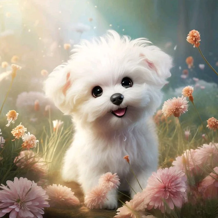 Puppy 30*30CM (Canvas) Full Round Drill Diamond Painting gbfke