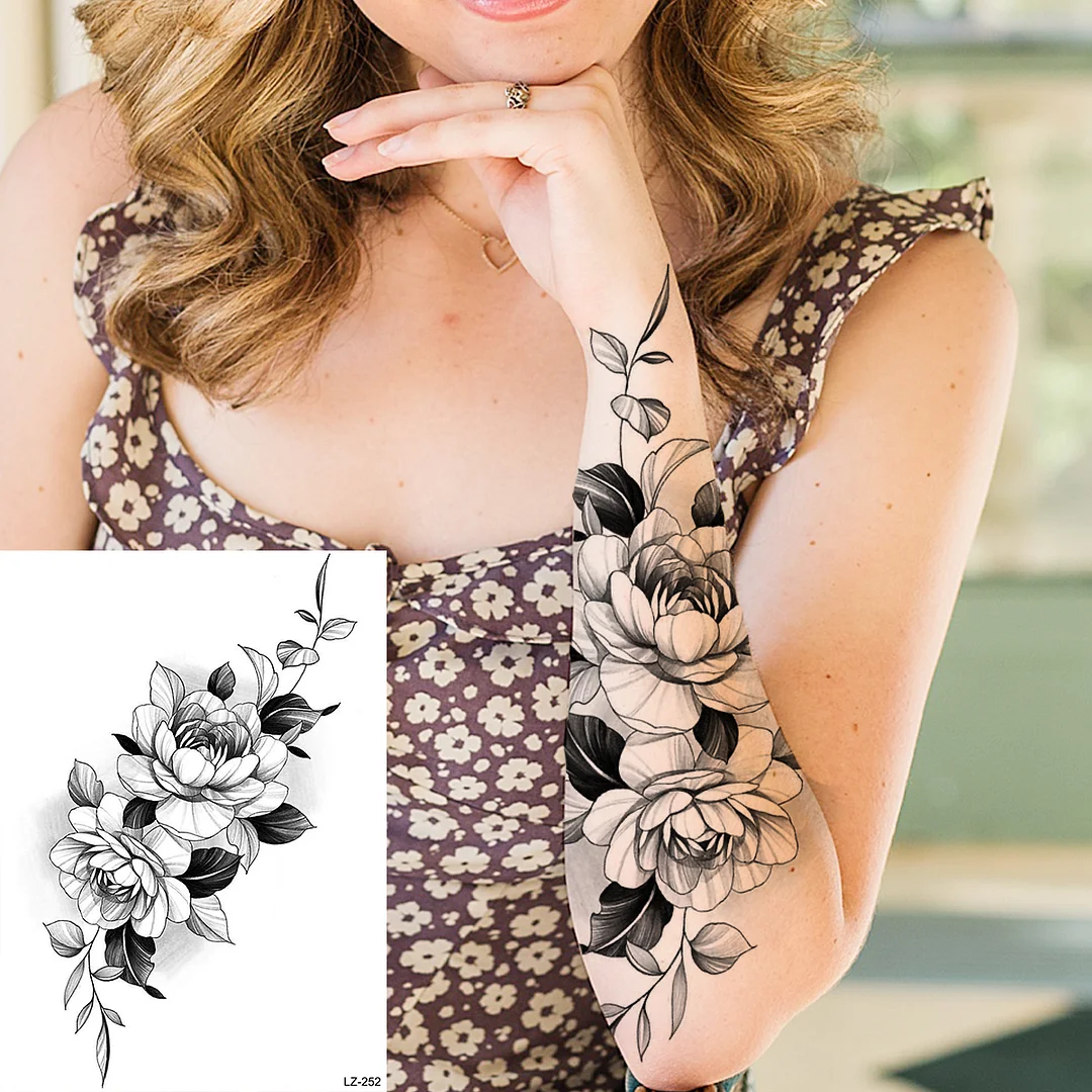 Sdrawing Gangster Skeleton Vampire Halloween Temporary Tattoos For Women Realistic Punk Girls Skull Fake Tattoo Sticker Arm Tatoos