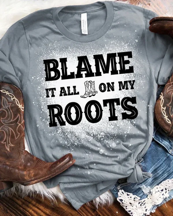 Blame it all on My Roots Vintage Band Bleached T-shirt