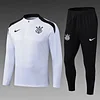 2025/2026 Corinthians Paulista Half-Pull Training Suit White Football Shirt 1:1 Thai Quality Set