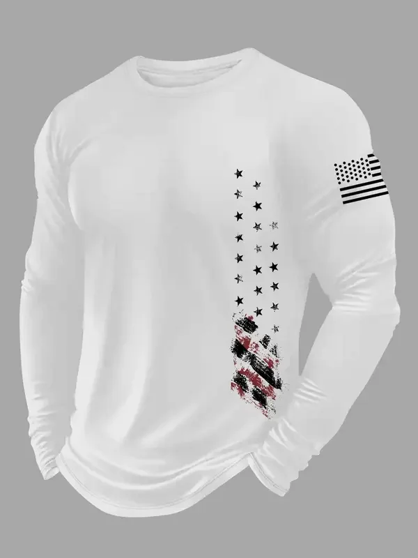 T-shirt Simply Southern USA Flag - Homme Taille M Manches Longues - Coton Patriotique