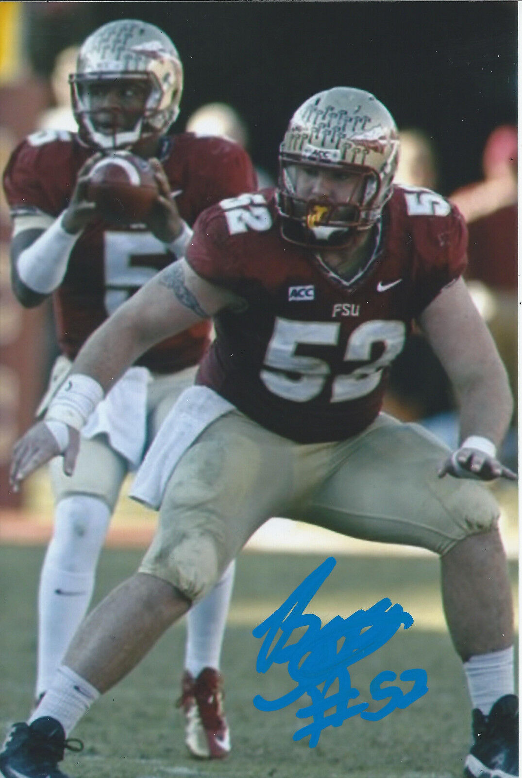 Bryan Stork Signed 4x6 Photo Poster painting Florida St. Seminoles NCAA New England Patriots