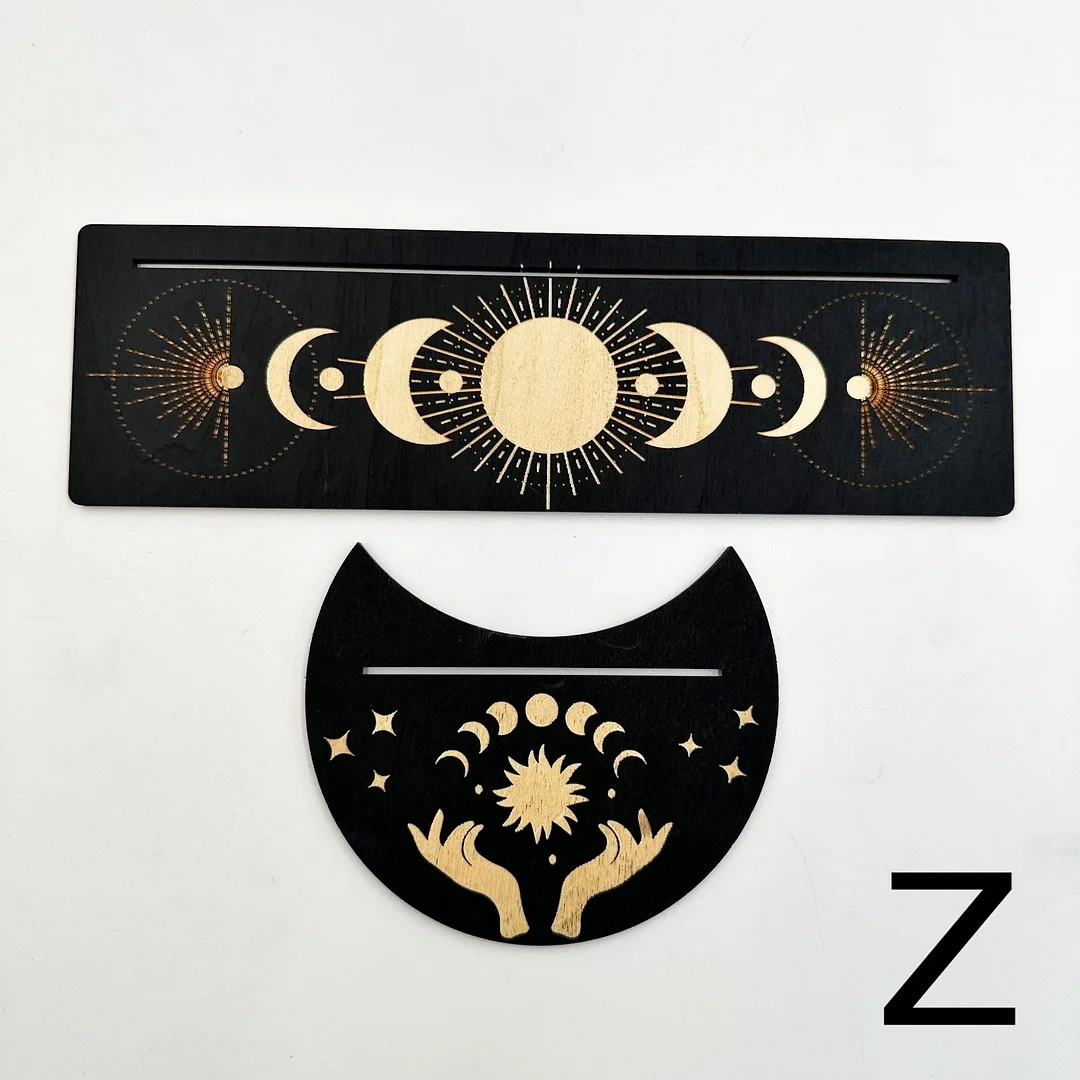 Quality black ornaments home decoration wood carving tarot card holder