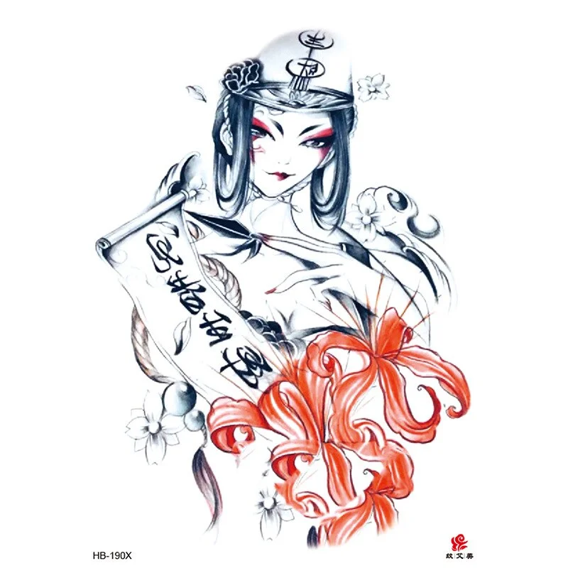 Sdrawing Forest Tattoo Sticker for Men Tiger Wolf Tattoo Death Skull Temporari Tattoo Skeleton Naked Girls Fake Tatoo for Women