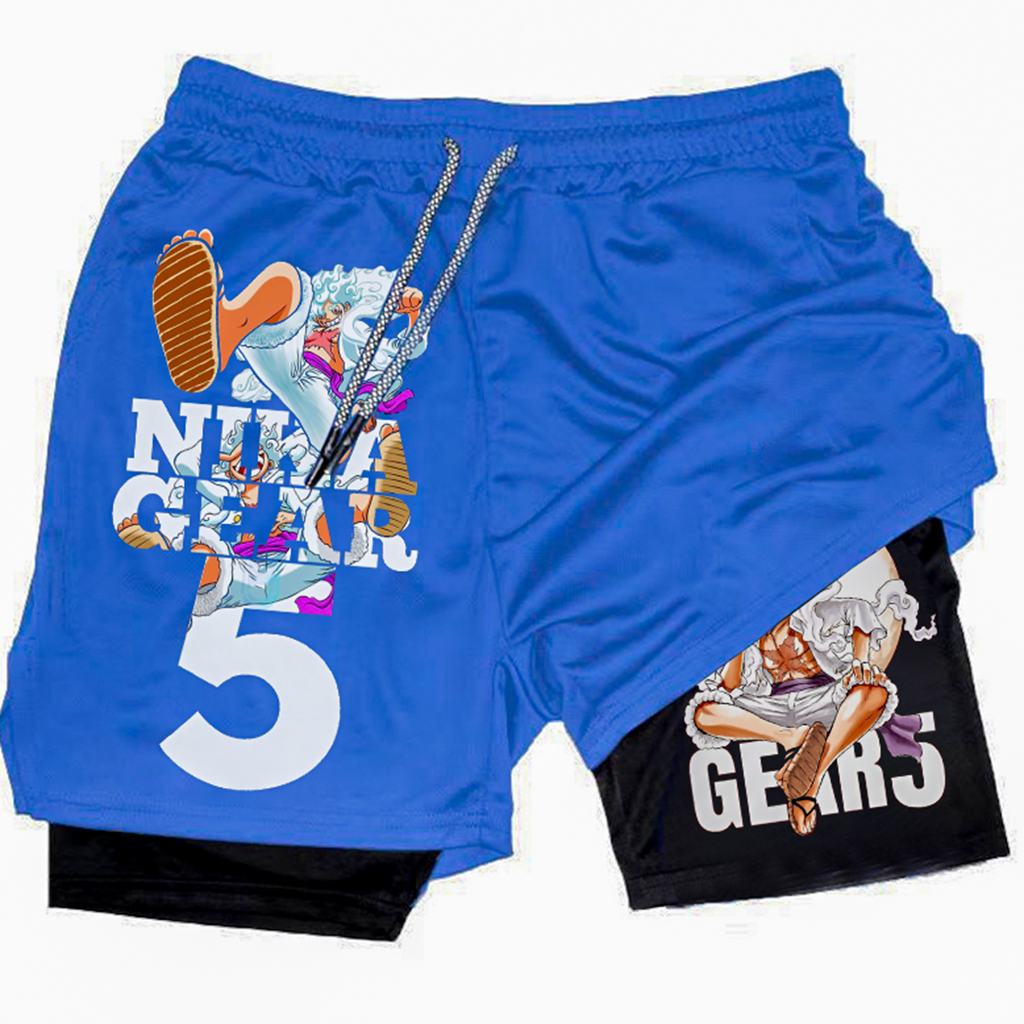 Anime Graphic Design Double Layered Sports Shorts / TECHWEAR CLUB / Techwear