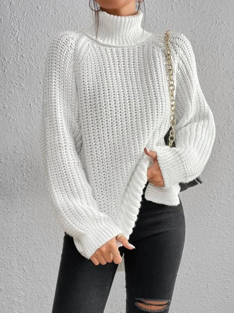 High Lapel Split Sweater