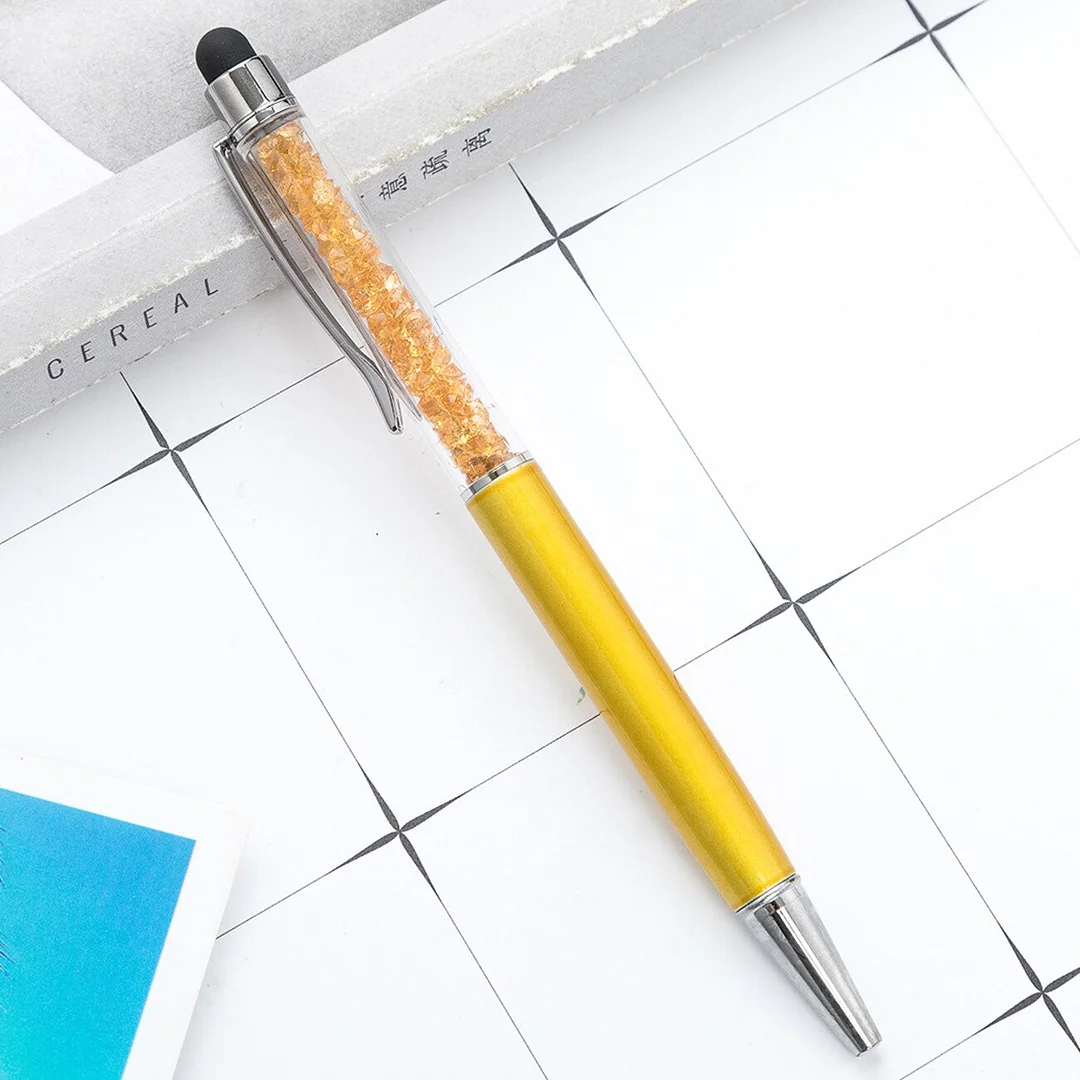 26 Color Crystal Ballpoint Pen Stylus Touch Pen Writing Stationery Office School Supply Spinning Metal Nurse High Quality Pens