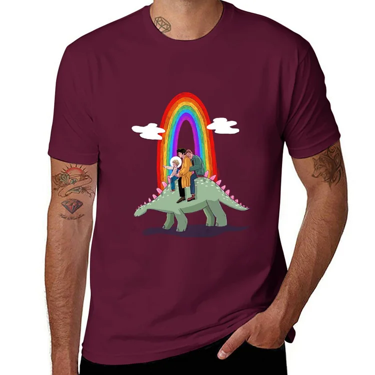 Linyimma New Dinosaur Rides T-Shirt boys t shirts oversized t shirt Short sleeve fruit of the loom mens t shirts