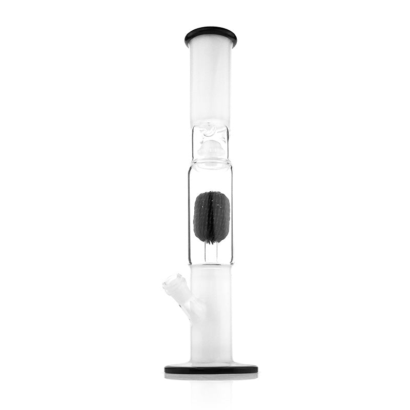 16" Tall Straight Tube with Diffused Downstem White Color
