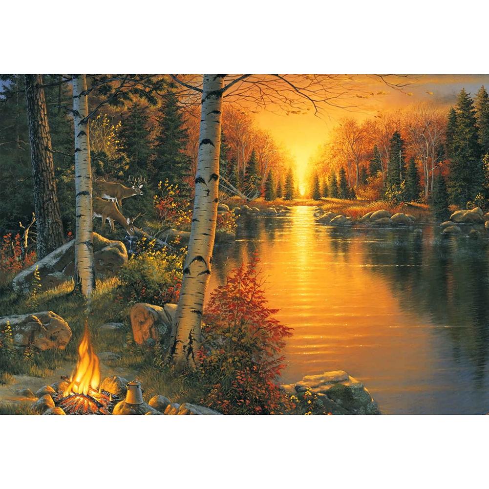

40*30CM - Sun Landscape - Round Drill Diamond Painting, 501 Original