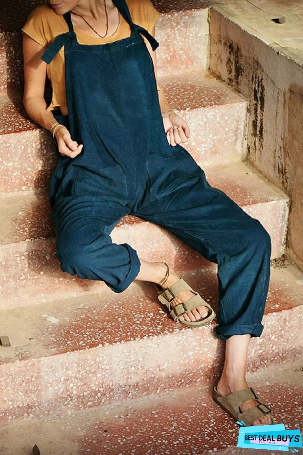 Pockets Loose Sleeveless Jumpsuit