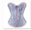 Billionm Sapubonva corsets and bustiers tops sexy women green white black white brocade corset zip vintage style corselet overbust ladies