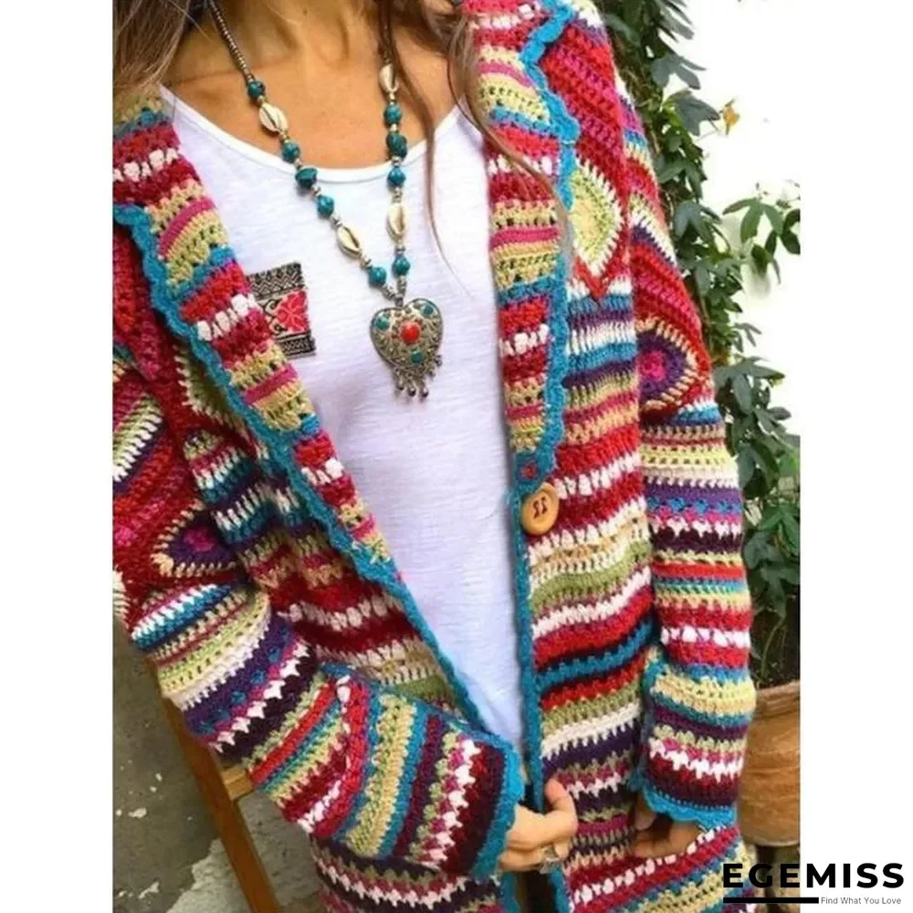 Multicolor Vintage Long Sleeve Sweater | EGEMISS