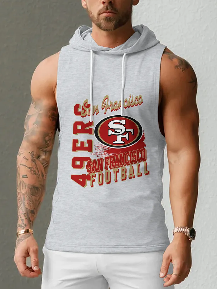 San Francisco 49ers Men's  Casual Comfy Sleeveless Hooded Tank Top
