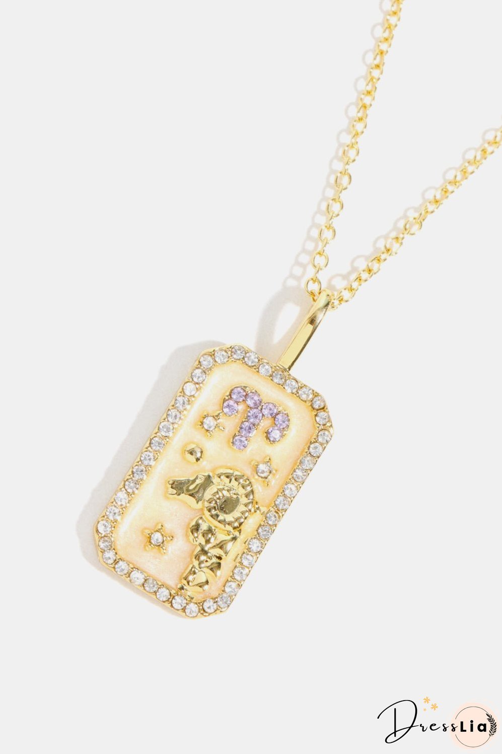 Rhinestone Constellation Pendant Copper Necklace