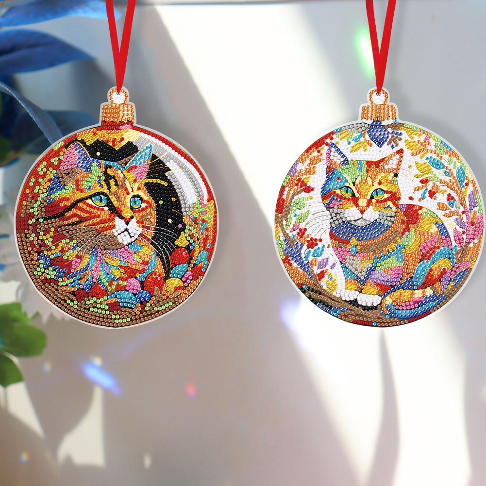 DIY Diamond Painting Hanging Ornament - Cat