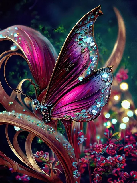 Diamond Painting - Full Round/Square Drill - Butterfly (30*40 - 50*60cm)