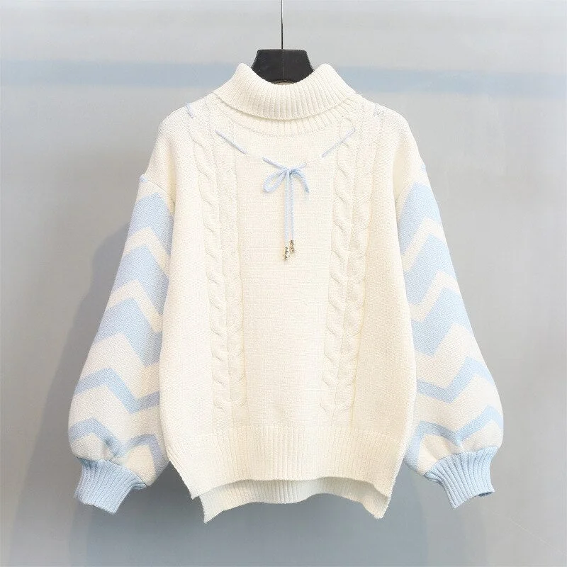 Pullovers Women Oversize Sweater BF Unisex Couples Japanese Striped Knit Sweater Hip Hop Female New Winter Fashion Retro Daily