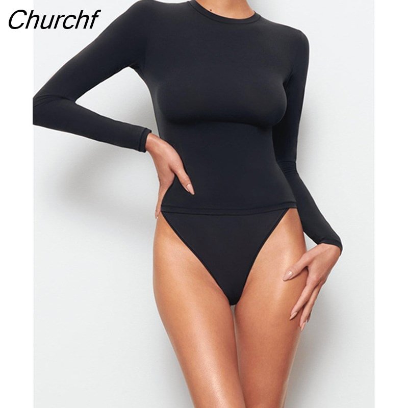 Churchf Fall White T Shirts For Women Streetwear 2022 O Neck Long Sleeve Y2k Tops Ladies Gray Casual Fashion Basic T Shirts