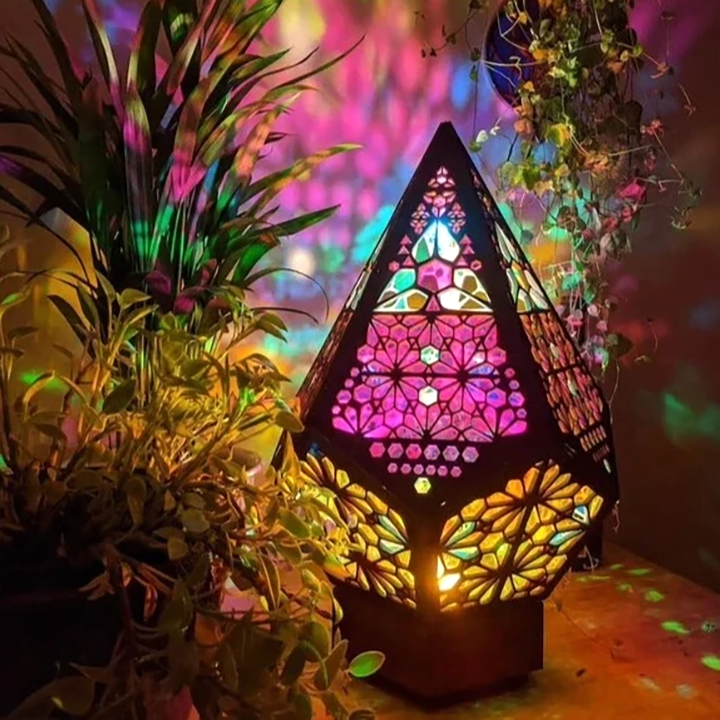 Colored Polar Star Projection Lamp - Bohemian Style Hollow Out Decorative Night Light CSTWIRE
