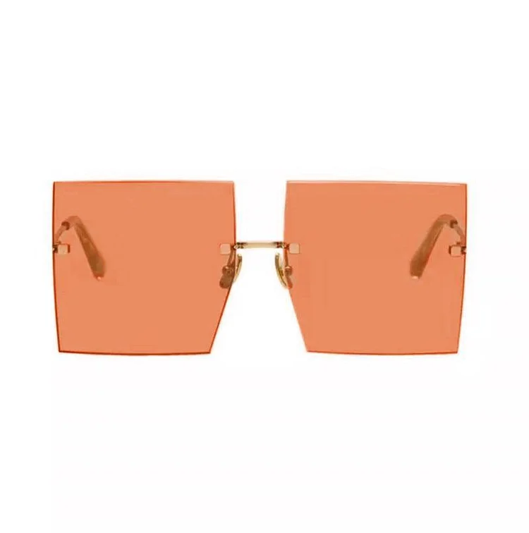 Oversized Rimless Square Sunglasses at Hiphopee