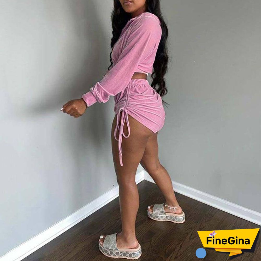 Autumn Sexy Club Outfits Velvet Tracksuit Women Velour Tracksuit 2 Piece Set Women Velvet Set Two Piece Short Set For Women