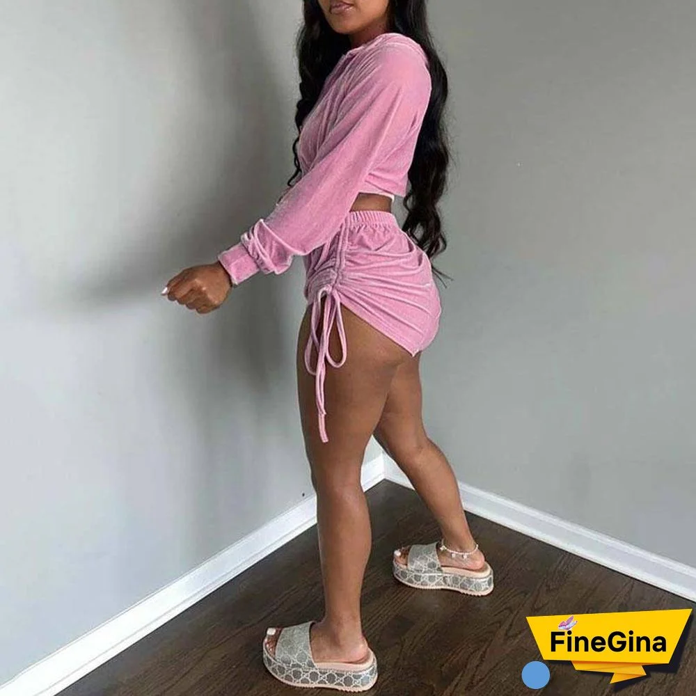 Autumn Sexy Club Outfits Velvet Tracksuit Women Velour Tracksuit 2 Piece Set Women Velvet Set Two Piece Short Set For Women