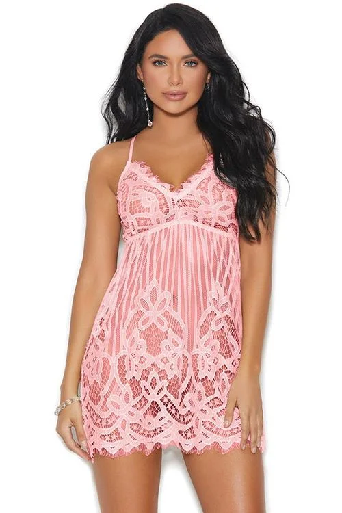 pornhint Pornhint Stripes Over Paris Soft Pink Babydoll