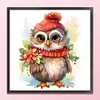 Christmas Owl - 18CT Stamped Cross Stitch 20*20cm/7.87*7.87in