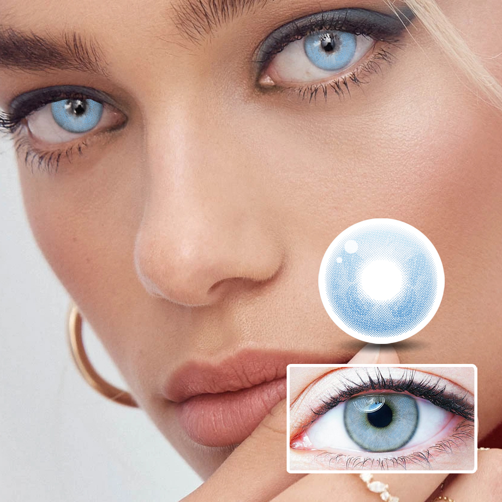 Butterfly Blue Yearly Colored Contacts Non Prescription Colored Contacts  Lenses Light Blue Contacts Sky Blue Contact Lenses NEBULALENS