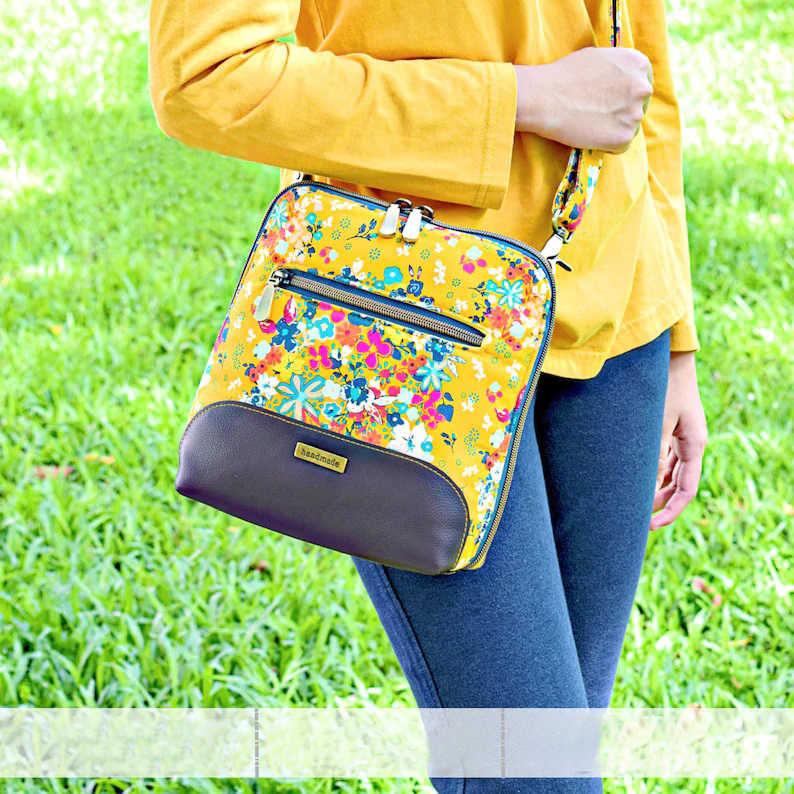 PDF SEWING PATTERN - Crossbody Bag/Card Zipper Pockets - With Tutorial