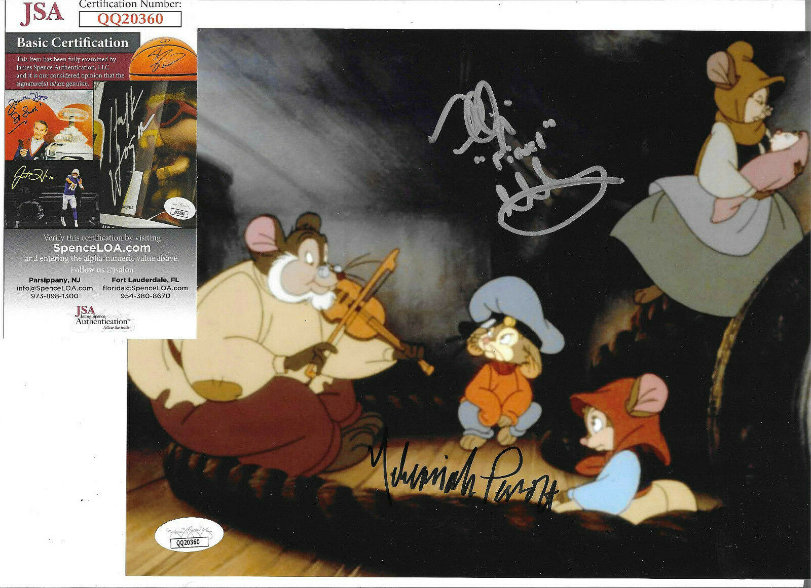 Phillip Glasser & Nehemiah Persoff 8x10 Photo Poster painting Autograph, American Tail, JSA COA