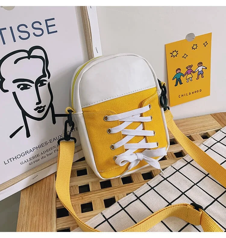 Paneled Canvas Crossbody Bag